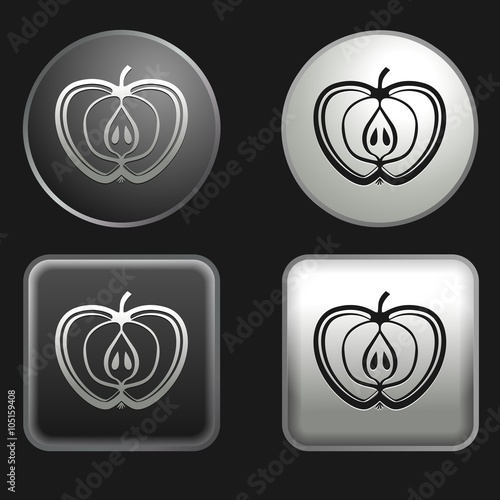 apple icon on round and square buttons