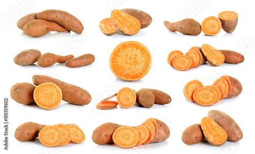 Schilderij op canvas Sweet potato isolated on the white background