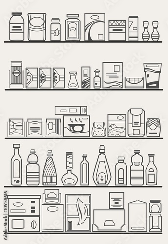 store shelves with goods
