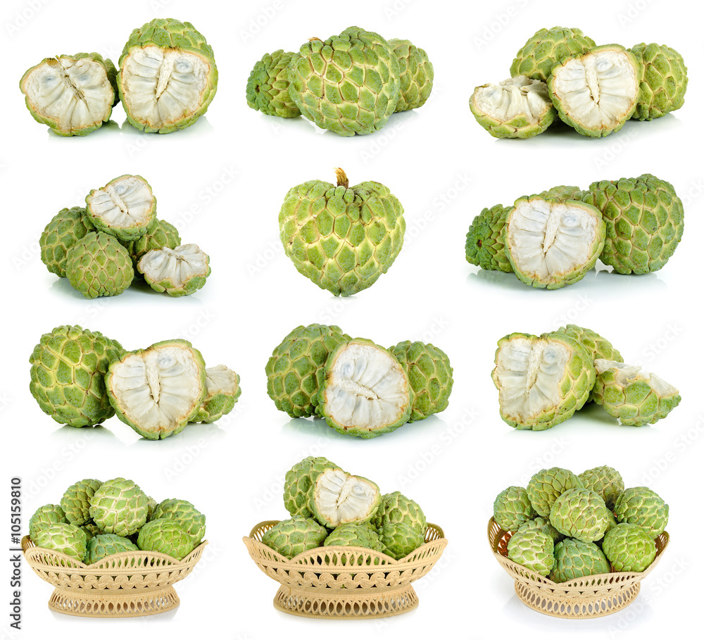Fototapeta premium Sugar apple fruit isolated on the white background