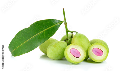 Wallpaper Mural Green marian plum or maprang isolated on white Torontodigital.ca