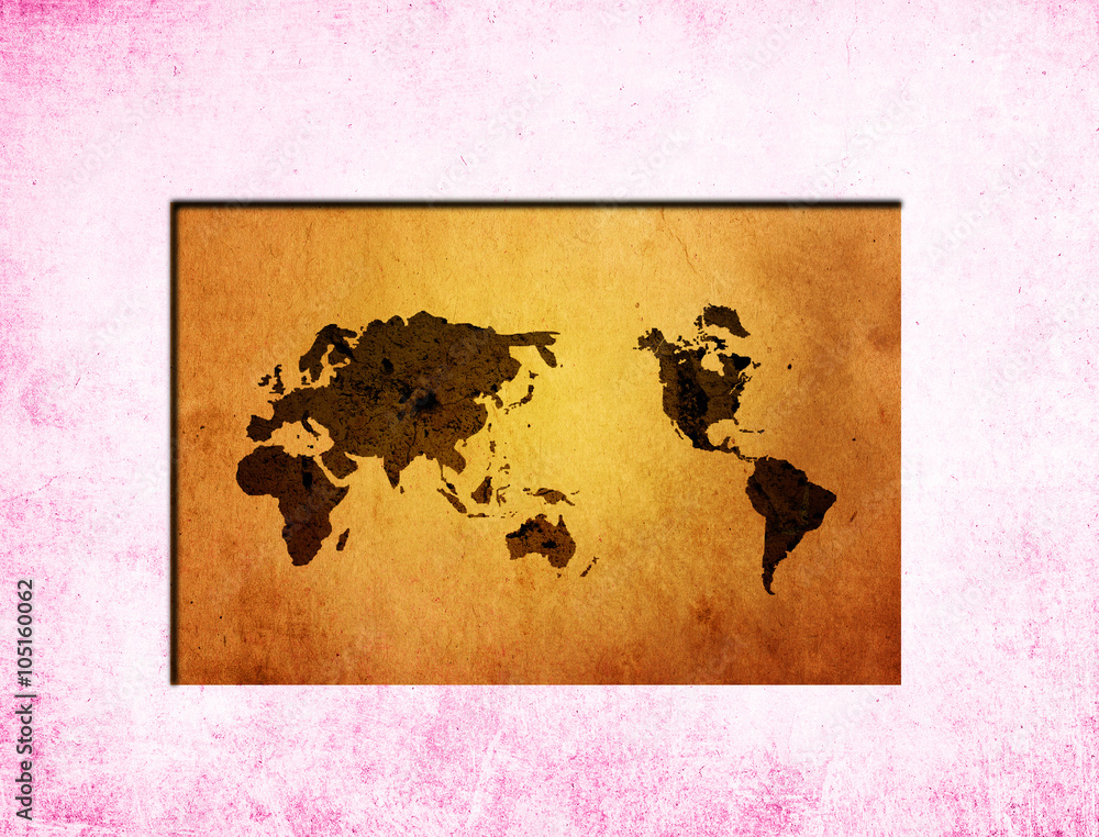 Fototapeta premium scratch vintage world map.