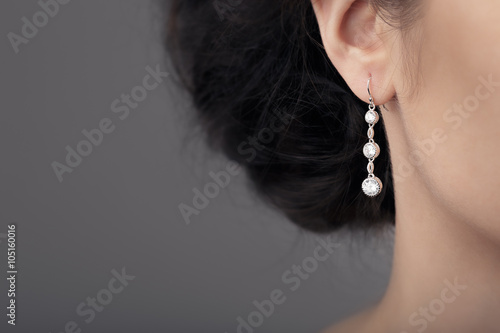 Close up Detail of a Beautiful Earring in Glamour Shot Fototapeta