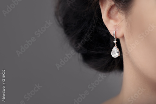 Close up Detail of a Beautiful Earring in Glamour Shot Fototapeta