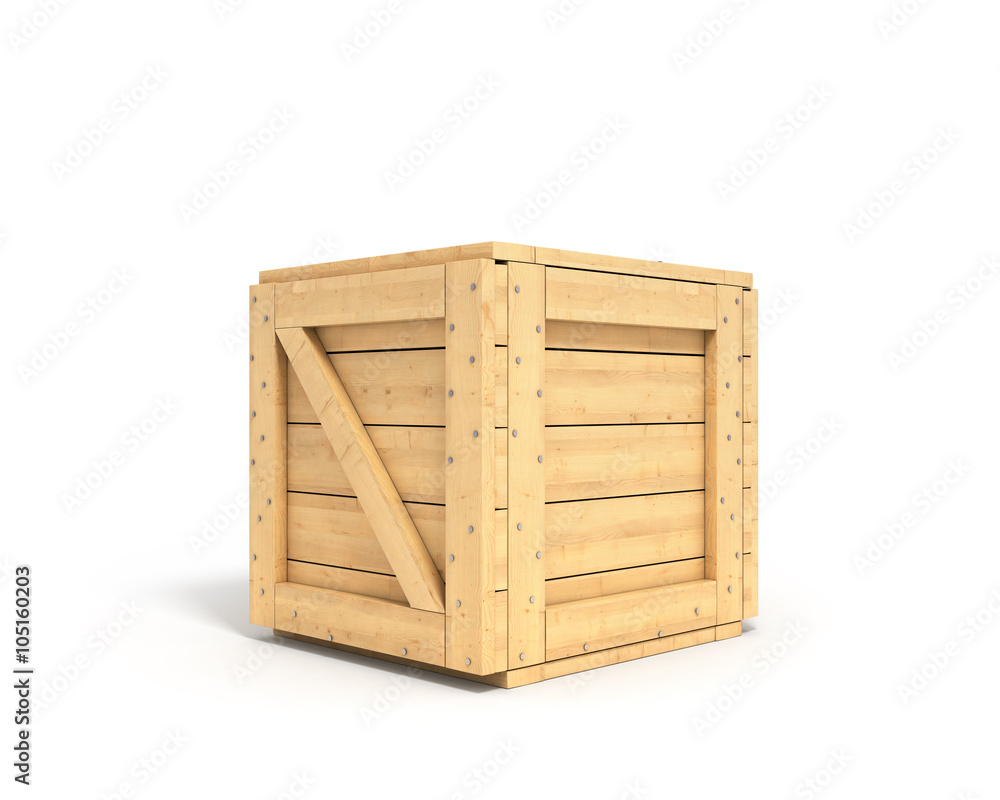 closed wooden box isolated on white background closed wooden box isolated on white background