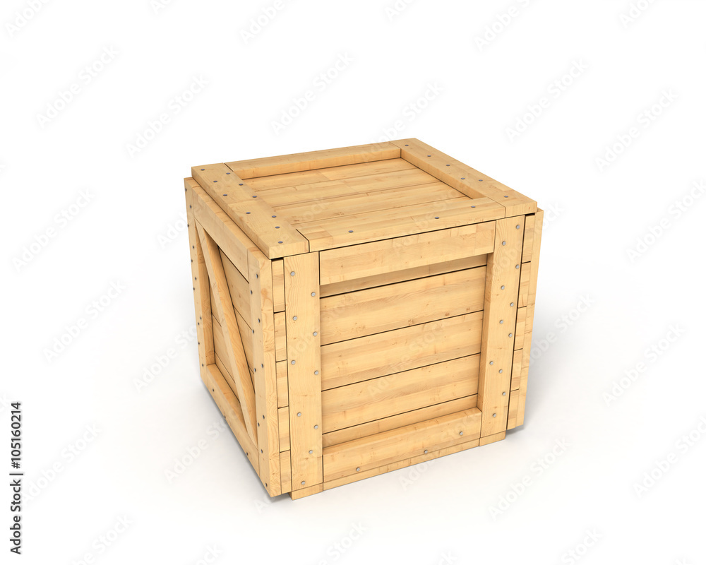 closed wooden box isolated on white closed wooden box isolated on white
