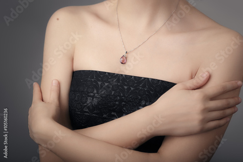 Close up Detail of a Beautiful Necklace in Glamour Shot 