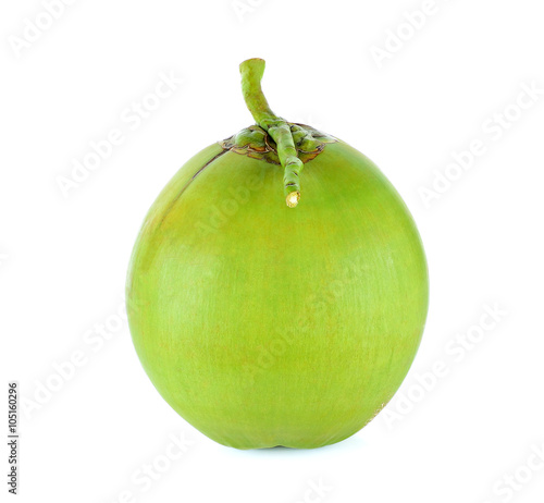 Green coconut isolated on the white background