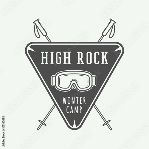Vintage mountaineering and arctic expeditions logos, badges