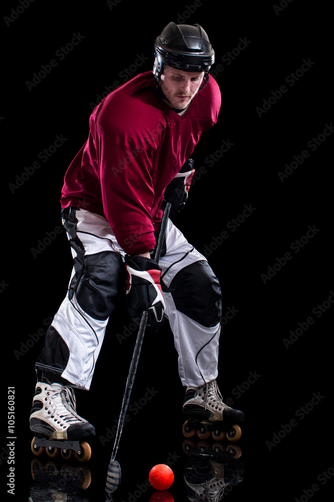 Roller Hockey Player StockFoto Adobe Stock