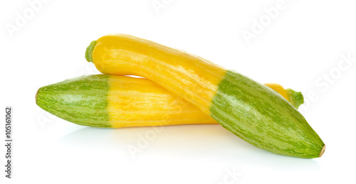 Yellow zucchini isolated on the white background