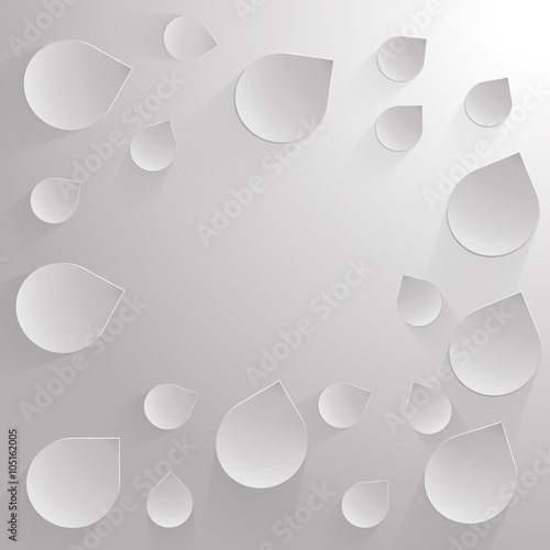 White paper petals with shadow ,vector background.