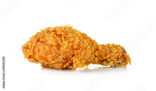 Fried chicken isolated on the white