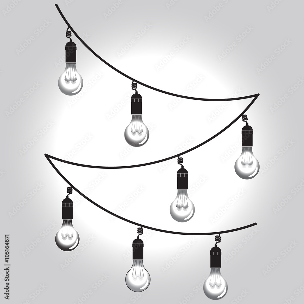 Image garlands of light bulbs Image garlands of light bulbs