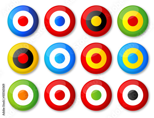 Badges cocardes / couleurs drapeaux nationaux