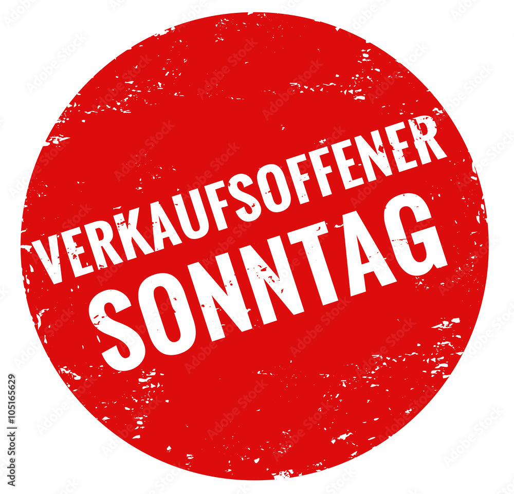 verkaufsoffener sonntag stempel rot grunge Adobe Stock
