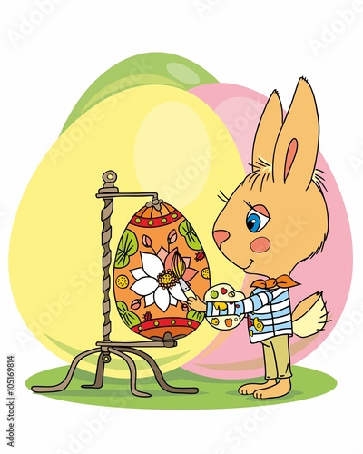 Пасхальный кролик-художник (Easter bunny artist)