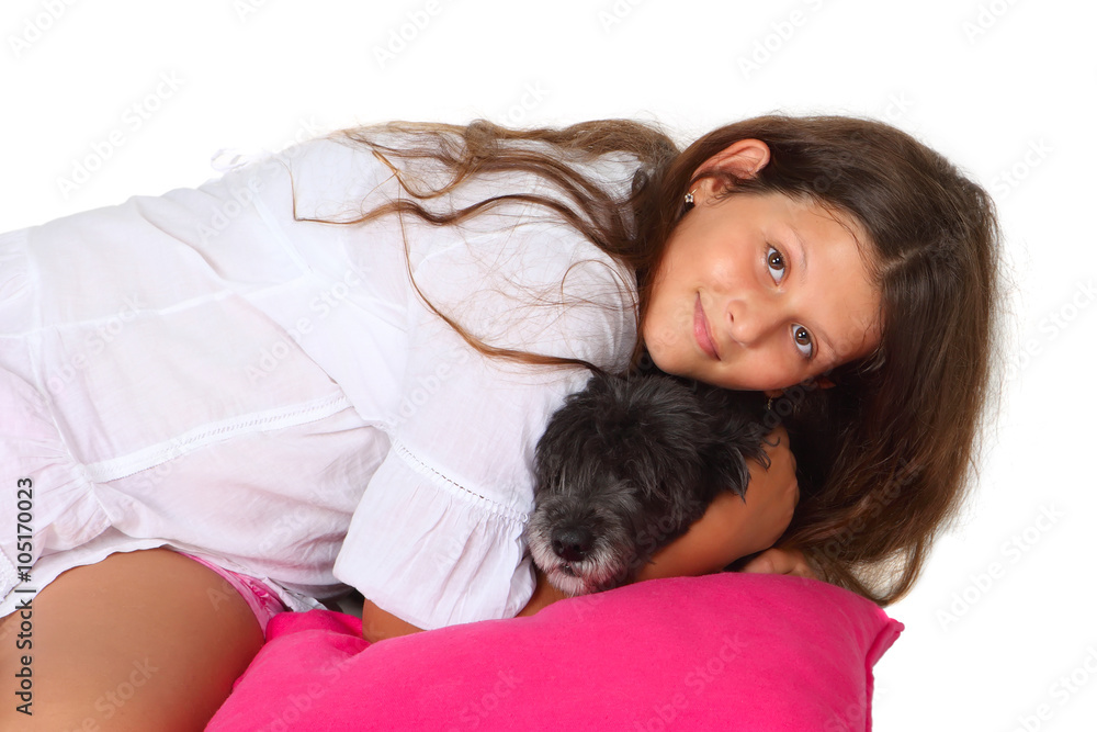 little girl and dog little girl and dog