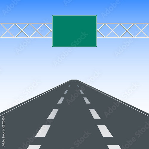 Blank highway road signs.
