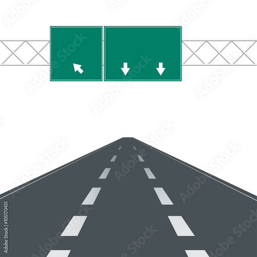 Blank highway road signs.
