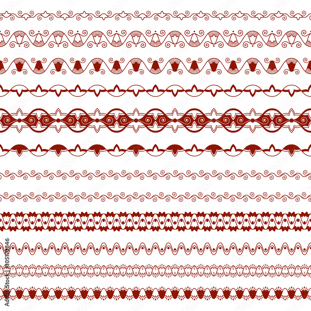 Patterned strips from simple elements. Set zentangle ornaments. Patterned strips from simple elements. Set zentangle ornaments.