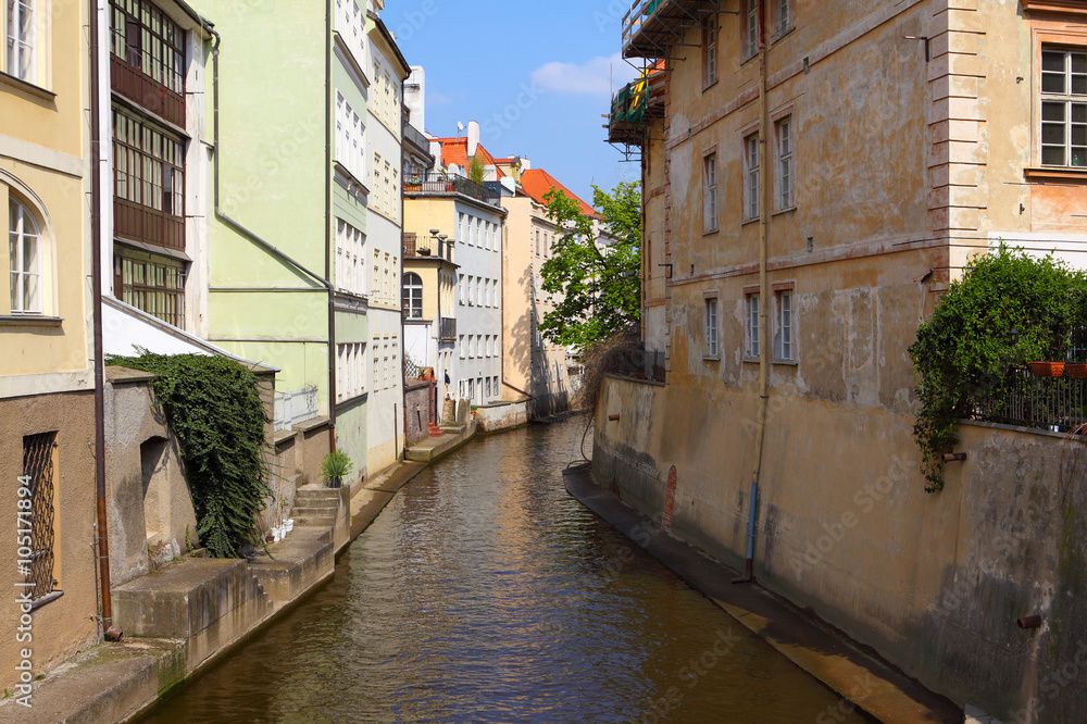 water channel Certovka in Prague