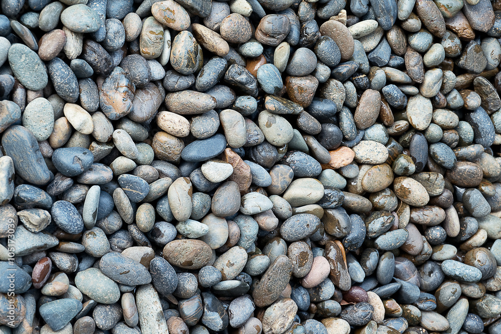 The Horizontal Texture of River Pebbles Background The Horizontal Texture of River Pebbles Background