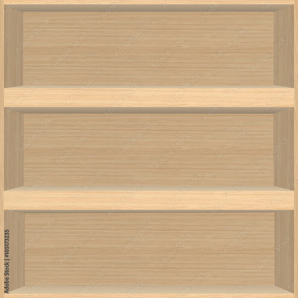 Wood shelf, Design component. vector
