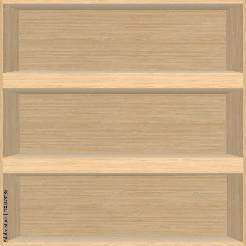 Naklejka premium Wood shelf, Design component. vector