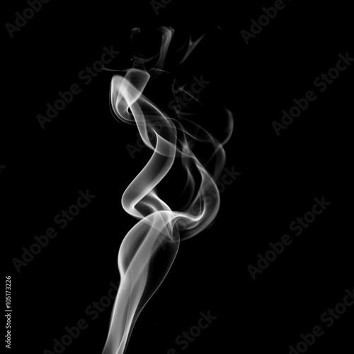 White smoke on black background - Beautifull abstract smoke pattern isolated