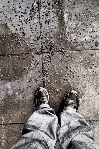 standing in the rain