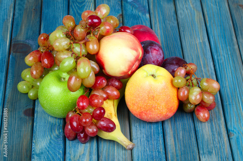  fruits on wooden table