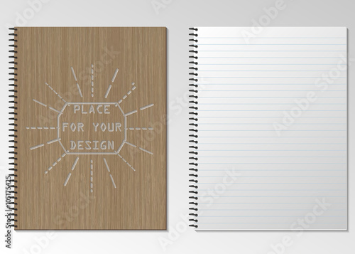 Blank realistic spiral notepad notebook. vertical, closed and open Notepad. vector illustration .Template for your design