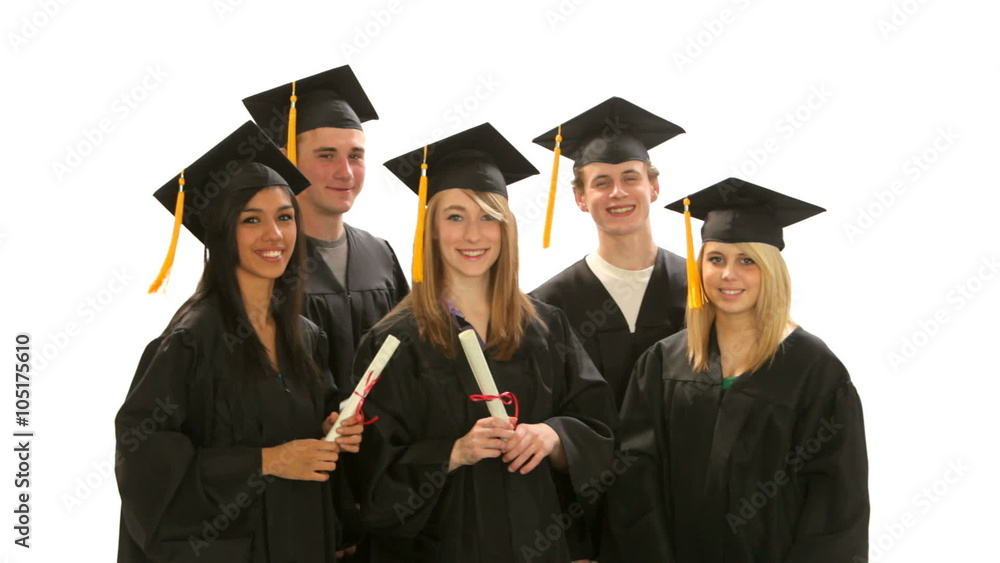 Group of graduates on white background Group of graduates on white background