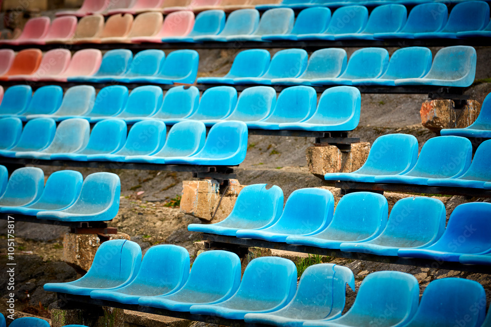 Fototapeta premium old stadium chairs