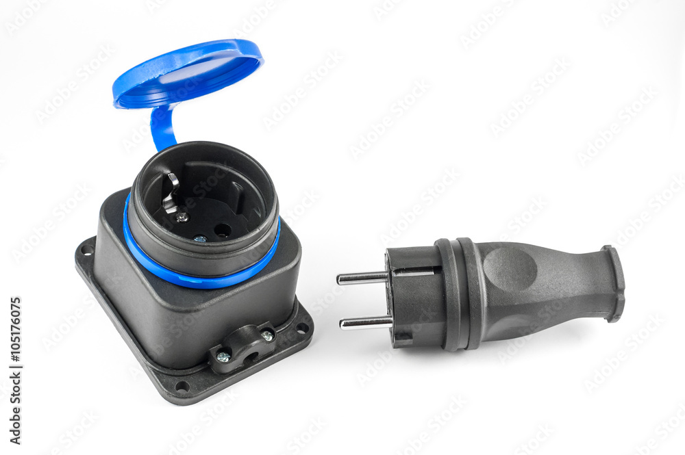 Electric rubber plug with socket Electric rubber plug with socket