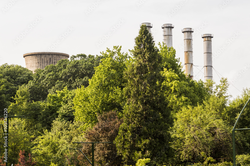 Obraz premium Furnaces and green environment