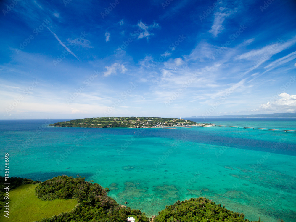沖縄空撮 離島の海