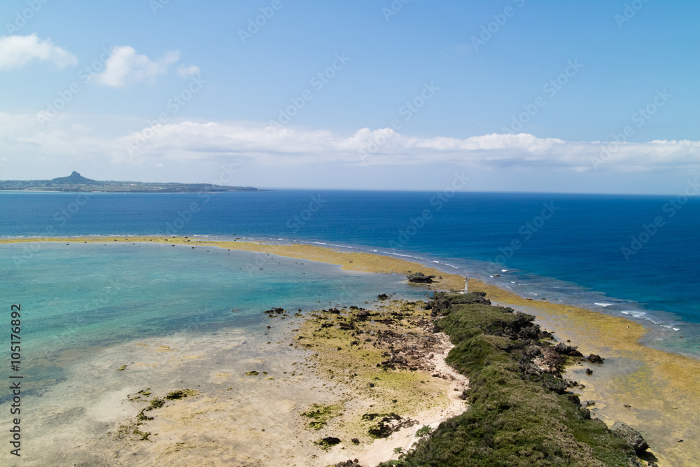 沖縄空撮 離島の海