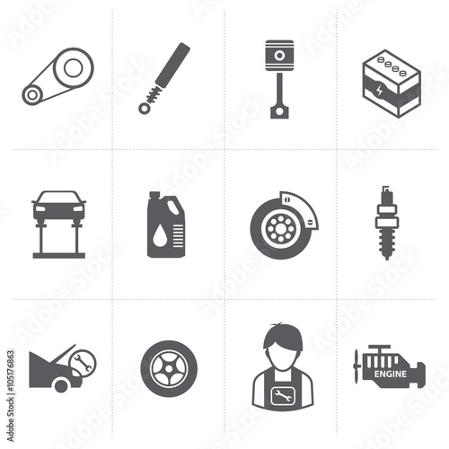 Wallpaper Mural Car parts icons  Torontodigital.ca
