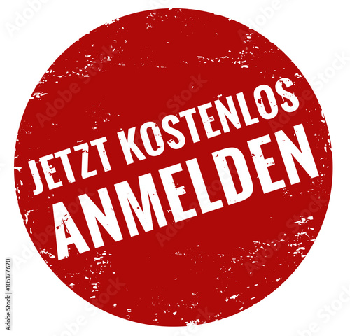 Jetzt kostenlos anmelden stempel rot  photo