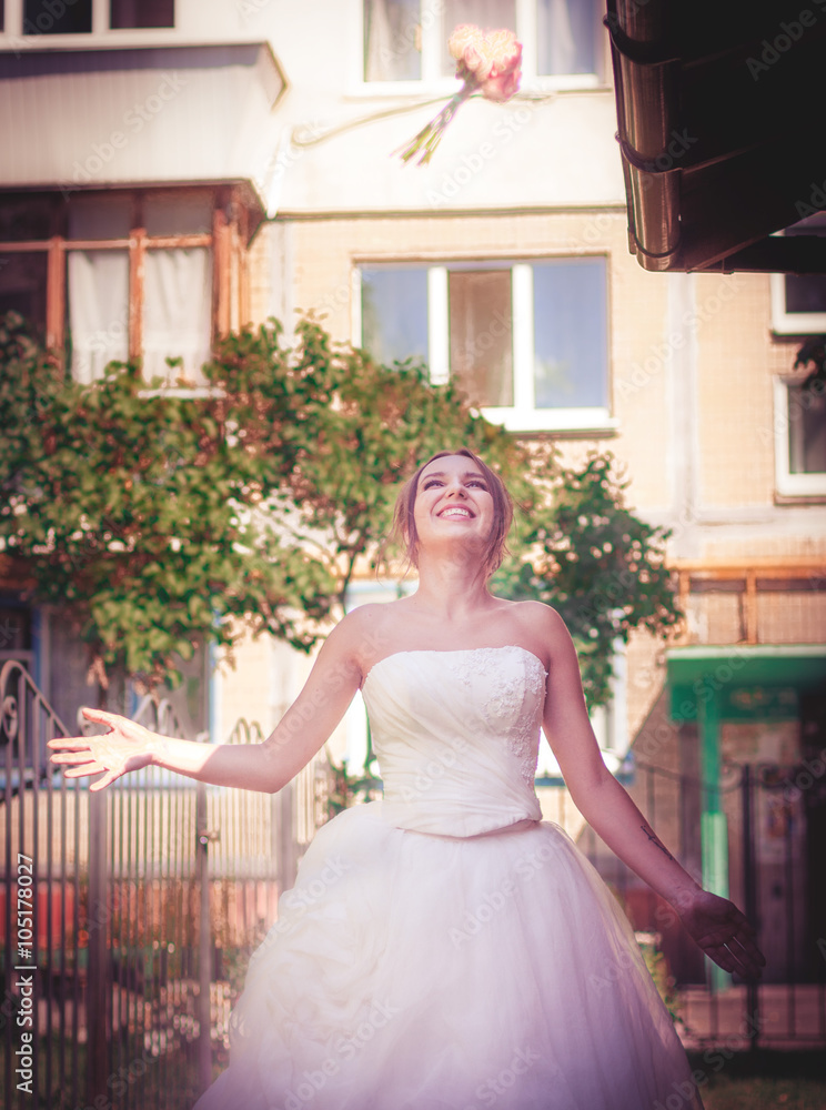 Fototapeta premium Bride in wedding dress