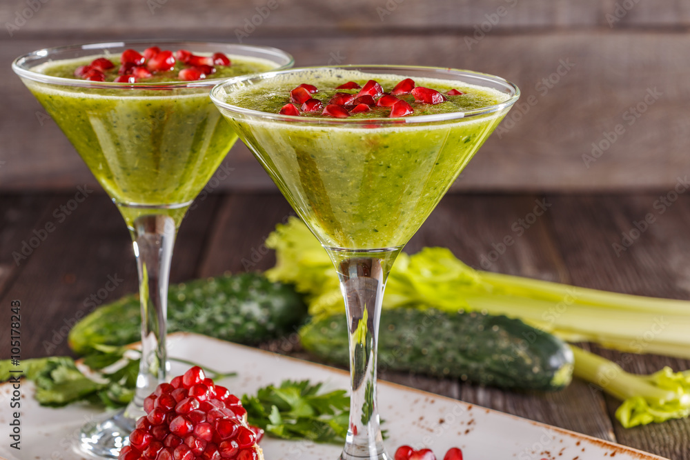 Healthy drink, vegetable smoothie Healthy drink, vegetable smoothie