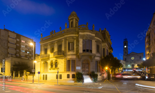 View of Badalona in evening