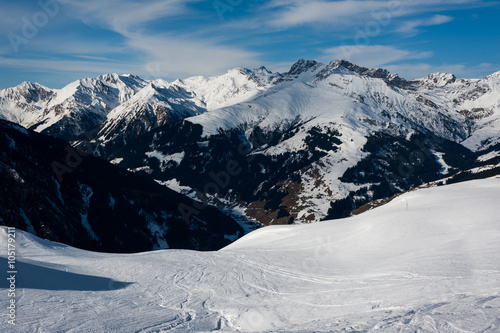 General view of the ski area Mayrhofen - Zillertal  Austria