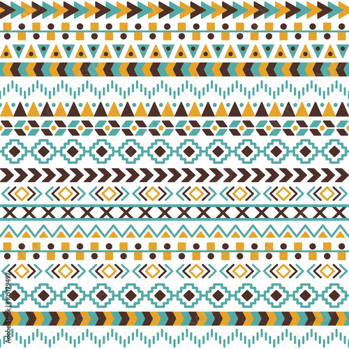 Vector tribal aztec seamless pattern