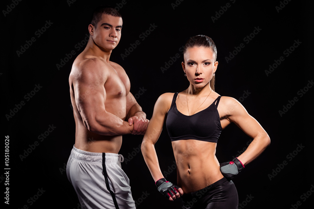 Fototapeta premium Male and female fitness models.