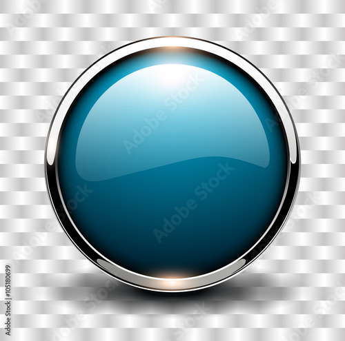 Blue shiny button