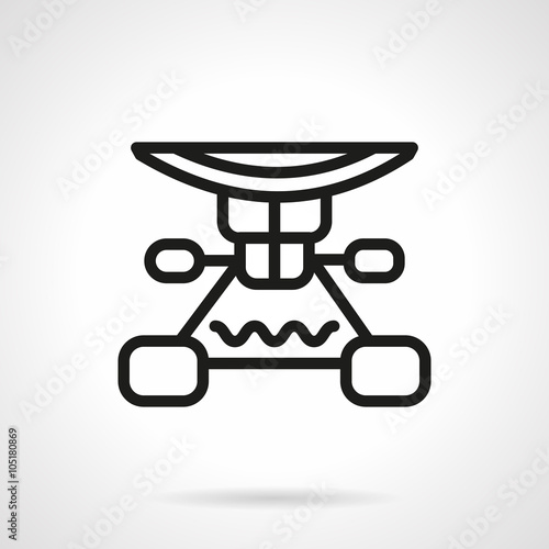 Longboard suspension black line design vector icon