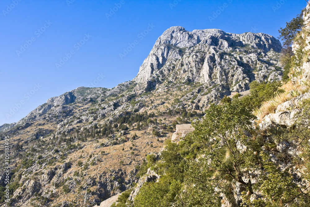 Ruins of the fortress of St John over Kotor, Montenegro